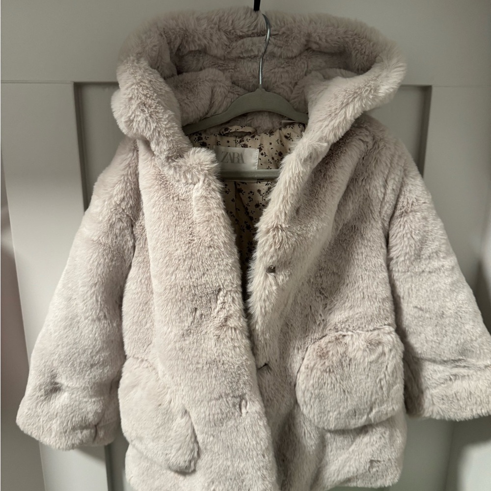 Zara Kids Soft Cream Puffer Jacket